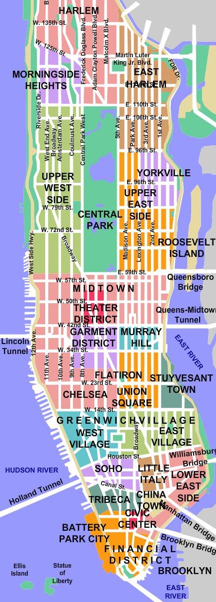 Mapa Manhattanu